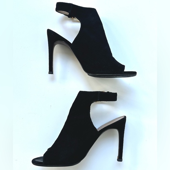 Tory Burch 'Brittania' Peep Toe Suede Bootie, black, size 9 - Picture 6 of 16